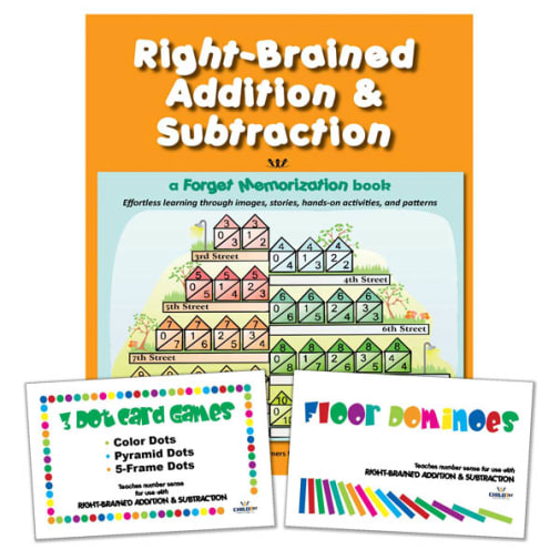 Right-Brained Additional and Subtraction: Book & 2 Games