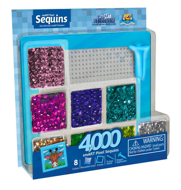 smART Pixelator Organizer, 3200 Pixel Beads, 3200 Pixel Pegs, 6400 Pixel  Sequins, 16 Colors 