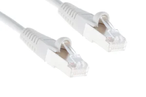 Cat5e Shielded Ethernet Patch Cable, Half-moon Boot, 0.5 ft, White