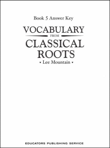 Vocabulary From Classical Roots 5 Answer Key