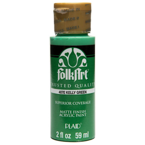 Folkart Color Acrylic Paint Kelly Green - 2 oz