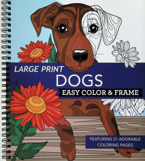 Easy Color & Frame: Dogs - Large Print (64 pages)