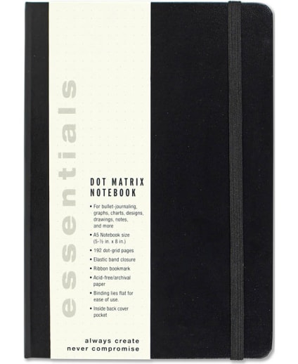 Dot Matrix Notebook - Large Black (Essentials)