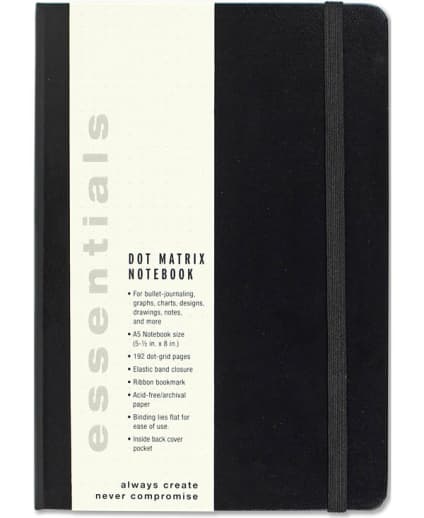 Dot Matrix Notebook - Large Black (Essentials)