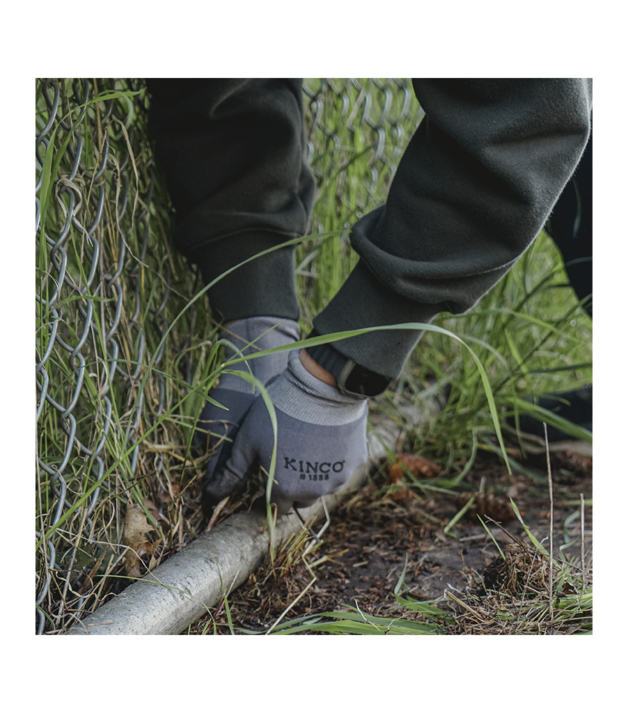 Gray Nylon-Spandex Knit Shell & CoolCoat&trade; Micro-Foam Nitrile Palm, Gray, large image number 3