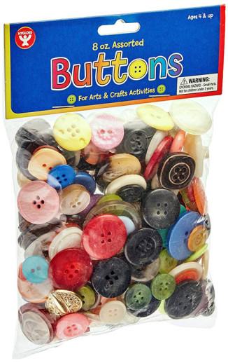 Mixed Buttons / Plastic Buttons / Assorted Buttons & Shapes / Arts & Crafts