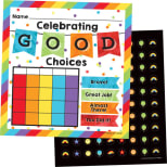 TREND Chore Charts Stars - Block Mit 25 Belohnungstabellen (21,6x27,9cm) Inkl. 100 Glitzersterne