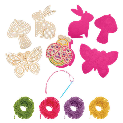 Wooden Lacing Cards - Garden