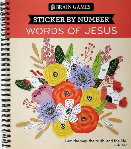 Sticker By Number: Words Of Jesus (Brain Games) 52 pages