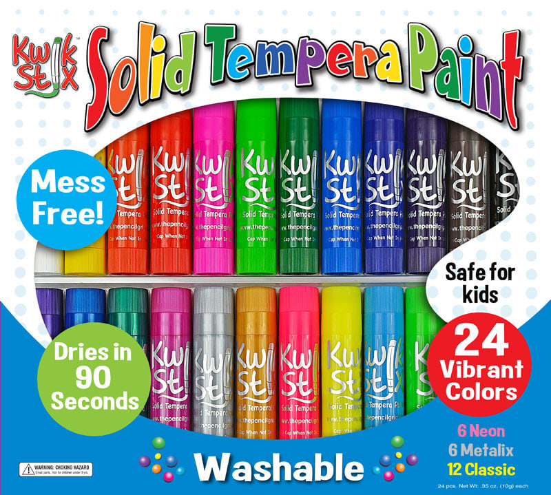 Kwik Stix Solid Tempera Paint 24 colors, metallic, neon