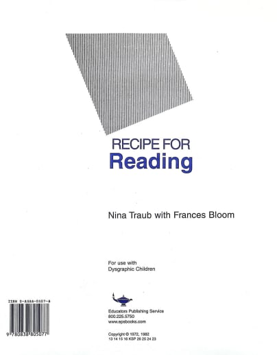 Recipe for Reading Lined Writing Paper 100 sheets