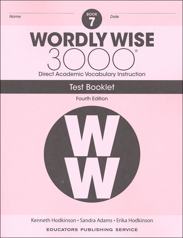 Wordly Wise 3000 Book 7 Test Book, 4th Edition