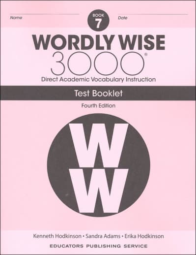 Wordly Wise 3000 Book 7 Test Book, 4th Edition