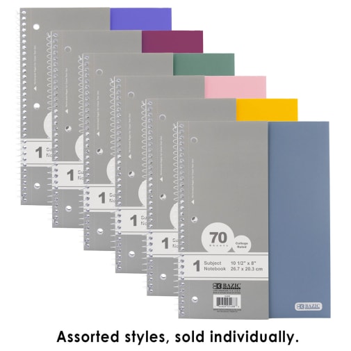 Spiral-Bound College Ruled 1-Subject Morandi Notebook 70 Sheets (assorted color)