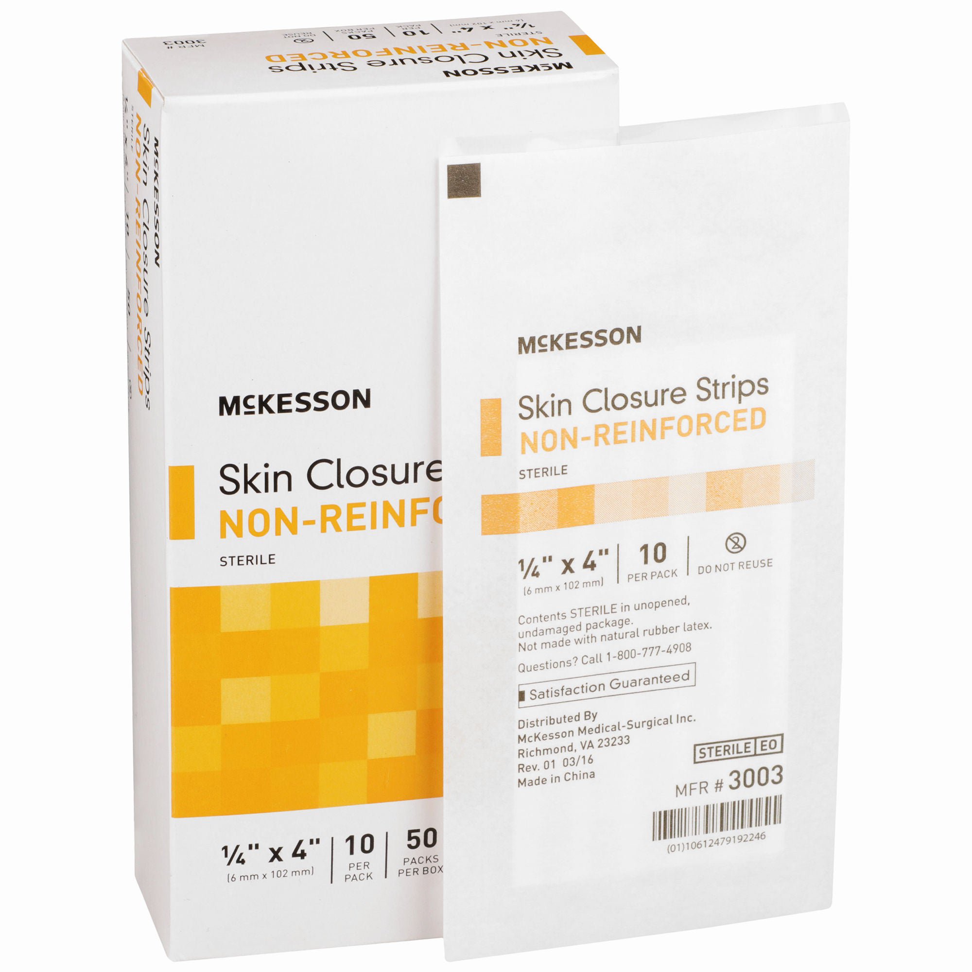 McKesson Nonreinforced Skin Closure Strip, 1/4 x 4 in. MK 876302