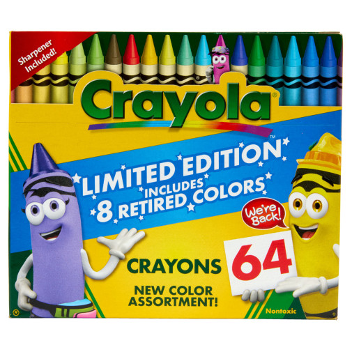 Crayola Crayons Limited Edition with 8 Retired Colors 64 Count Box