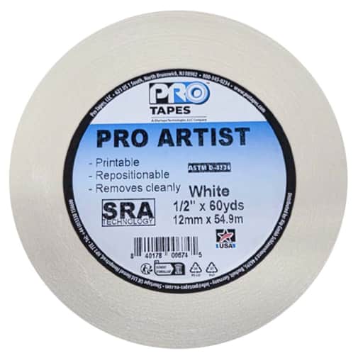 White Artist Tape - 1/2" x 60 Yards