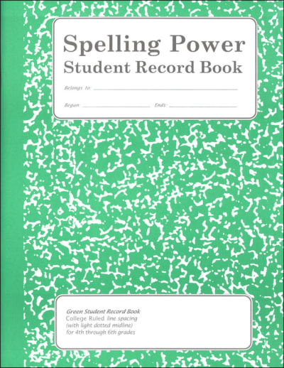 Spelling Power Student Activity Record - Green