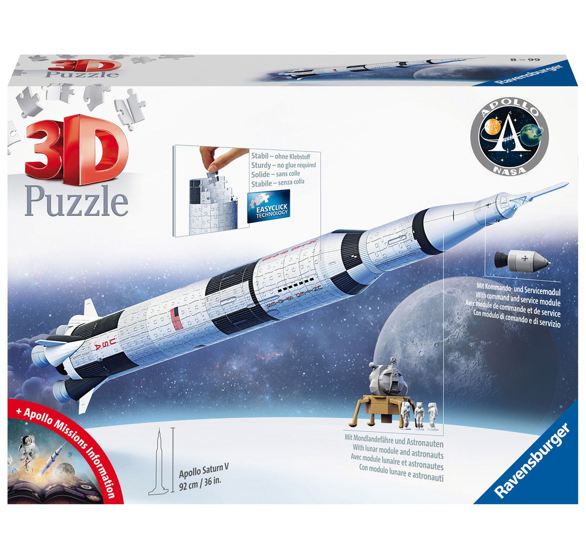 Apollo Saturn V Rocket 3D Model Puzzle (440 piece)