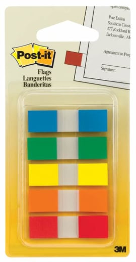 Post-It 1/2" Flags - Assorted Colors