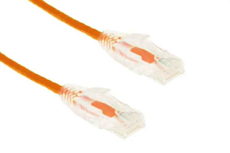 Cat6A Slim Snagless Ethernet Patch Cable, 0.75ft, Orange