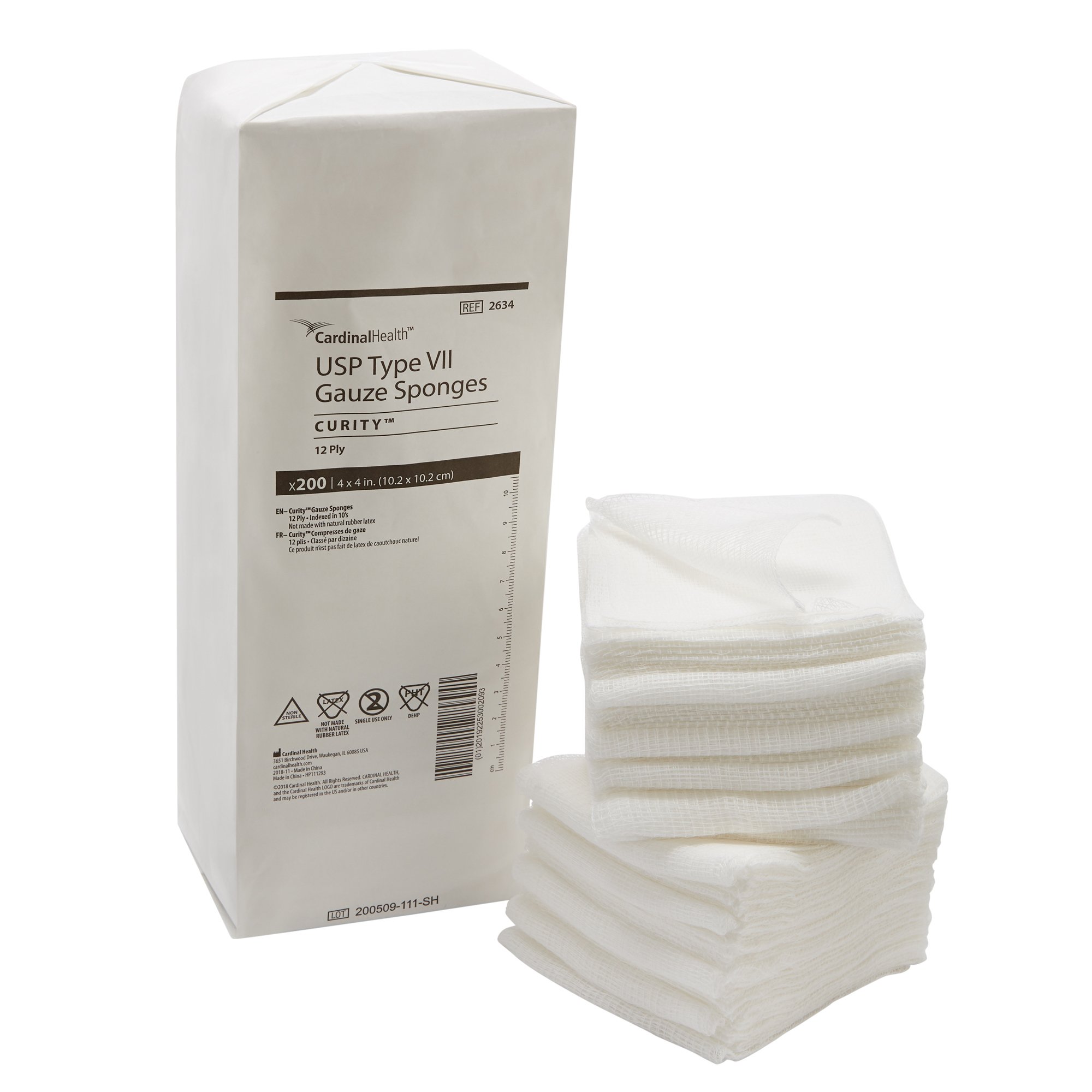 Curity USP Type VII Gauze Sponge, 4 x 4 Inch, 12-Ply MK 10001