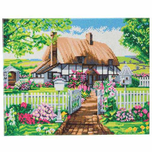 Crystal Art Large Framed Kit - Rose Cottage