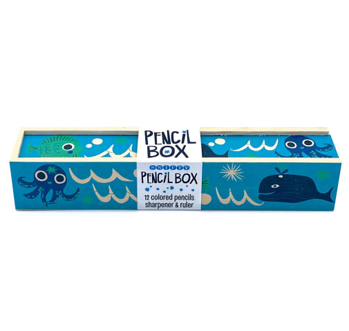 Snifty Ocean Friends Pencil Box: 12 Colored Pencils, Sharpener & Ruler