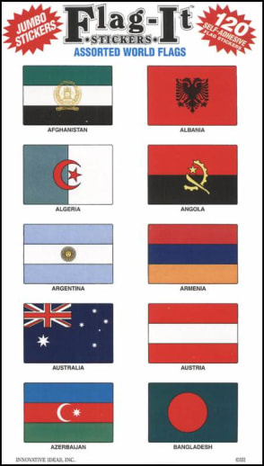 Flag-It World Stickers (120 Assorted)