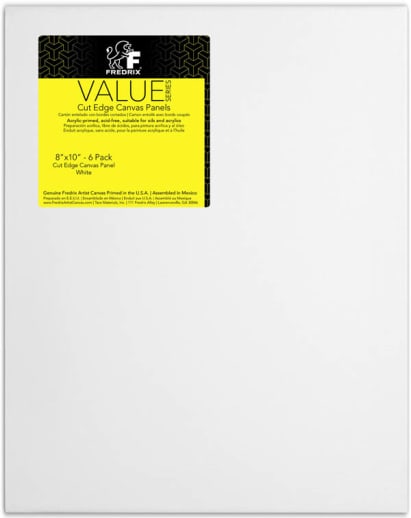 Value Series White Cut Edge Canvas Panel 8" x 10" - Pack of 6