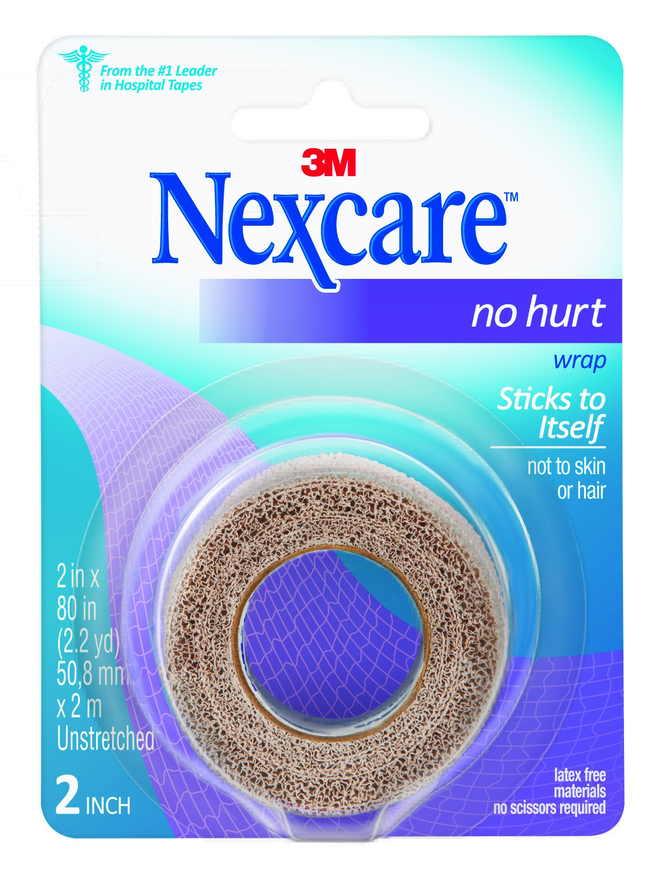 3M Nexcare No Hurt Hypoallergenic Material Medical Tape, 2 x 80 Inch, Tan MK 1084049