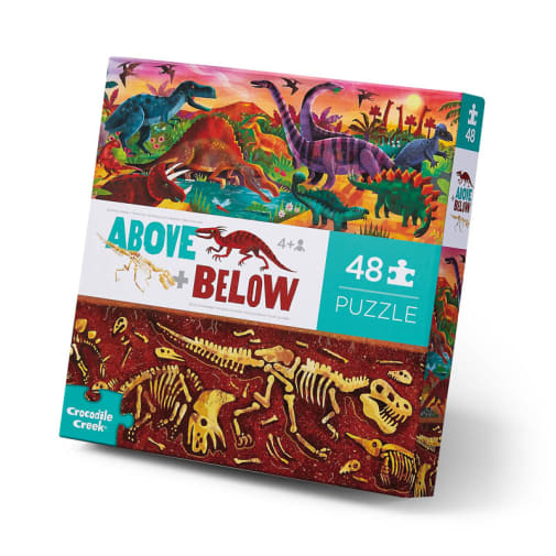 Crocodile Creek Above + Below Puzzle - Dinosaur World (48 pieces)