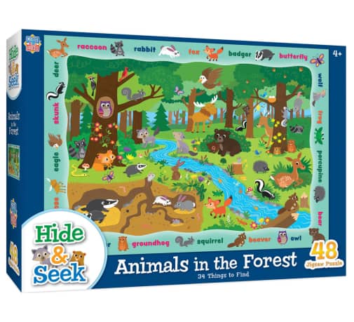 MasterPieces Hide & Seek - Animals in the Forest Puzzle (48 piece)