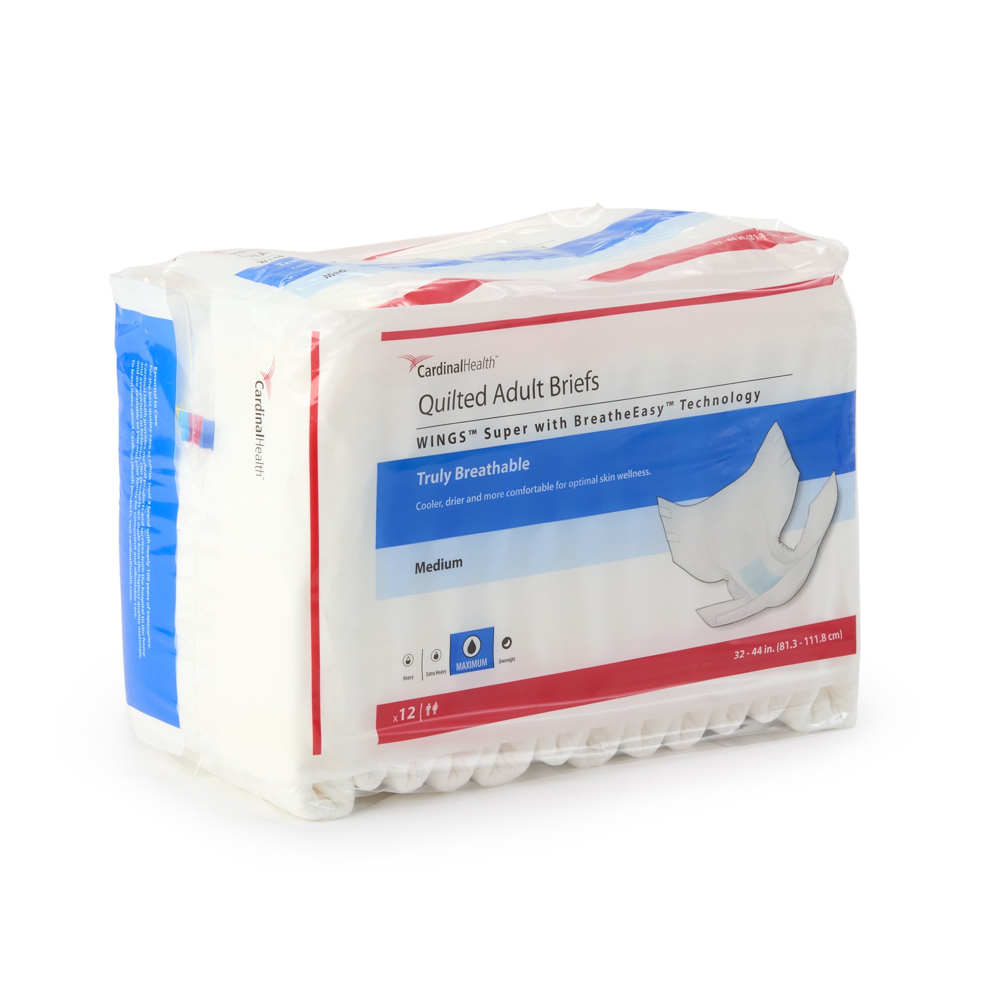 Wings Super Quilted Maximum Absorbency Incontinence Brief, Medium MK 960583