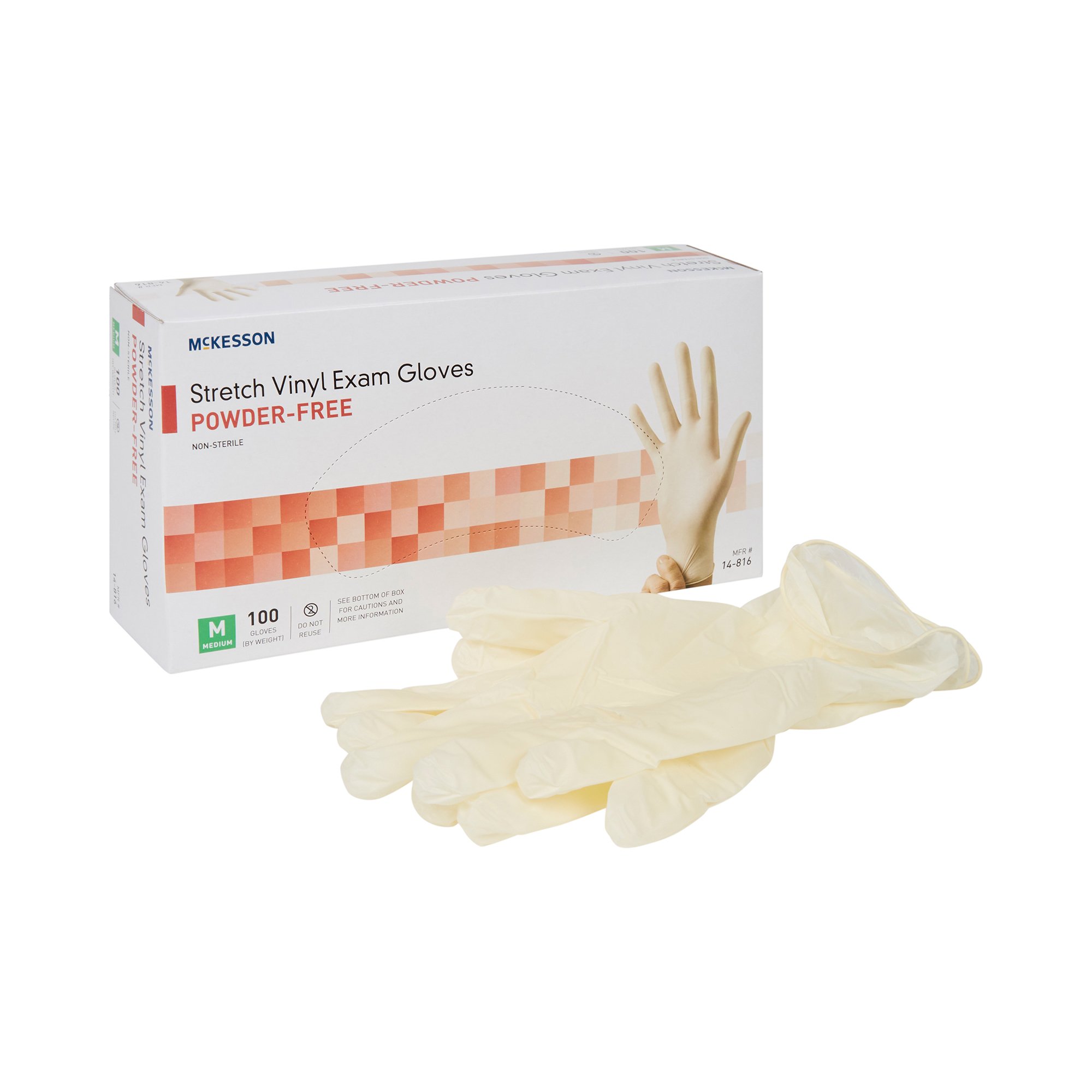 McKesson Stretch Vinyl Exam Glove, Medium, Ivory MK 409743