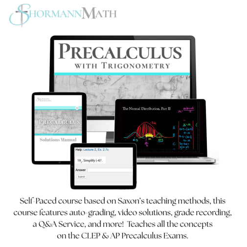 Shormann Precalculus Self-Paced e-Learning Course 24 month subscription