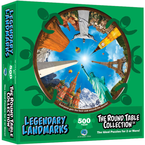 Legendary Landmarks 500 Piece Puzzle (Round Table Collection)