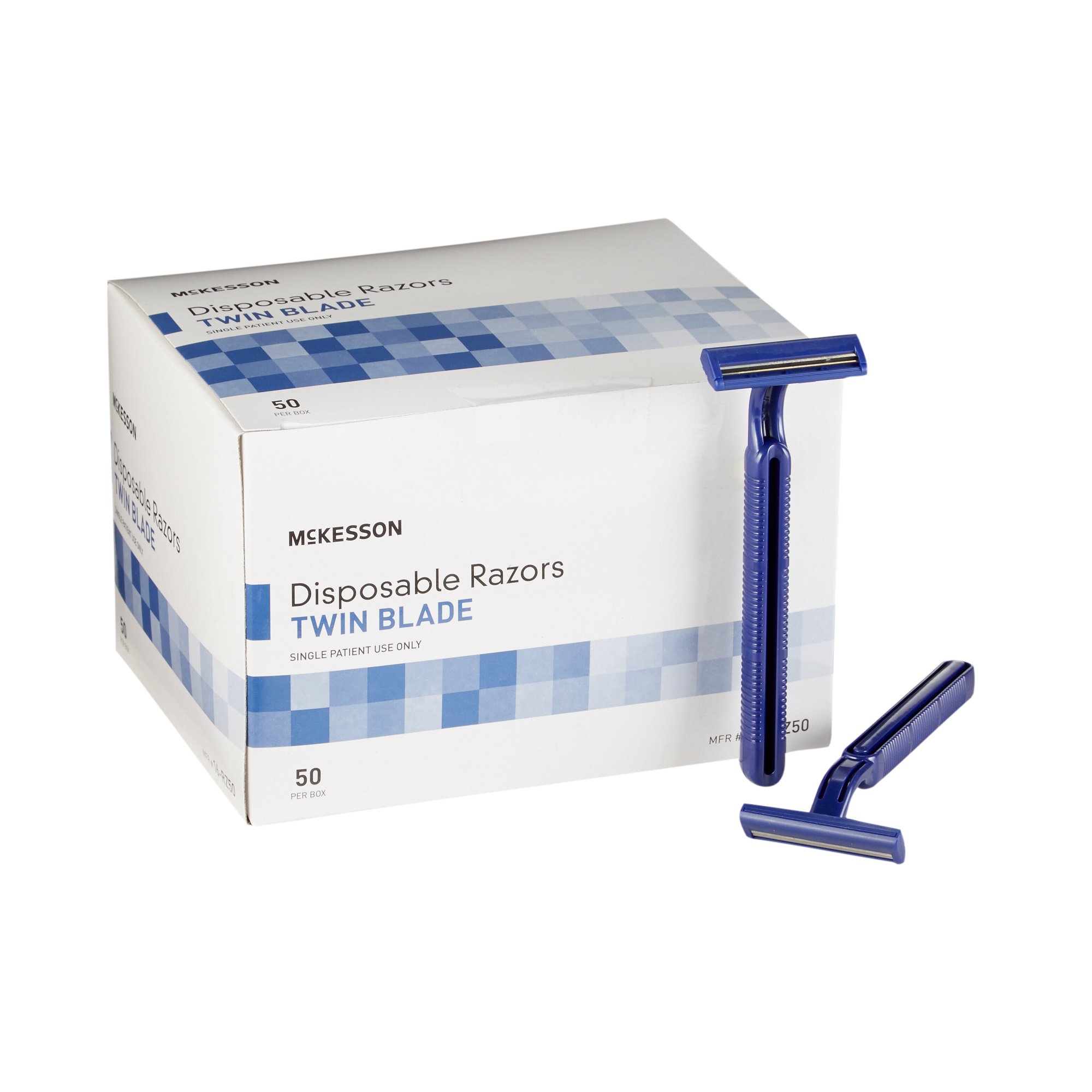 McKesson Twin-Blade Disposable Razor, Blue MK 474704