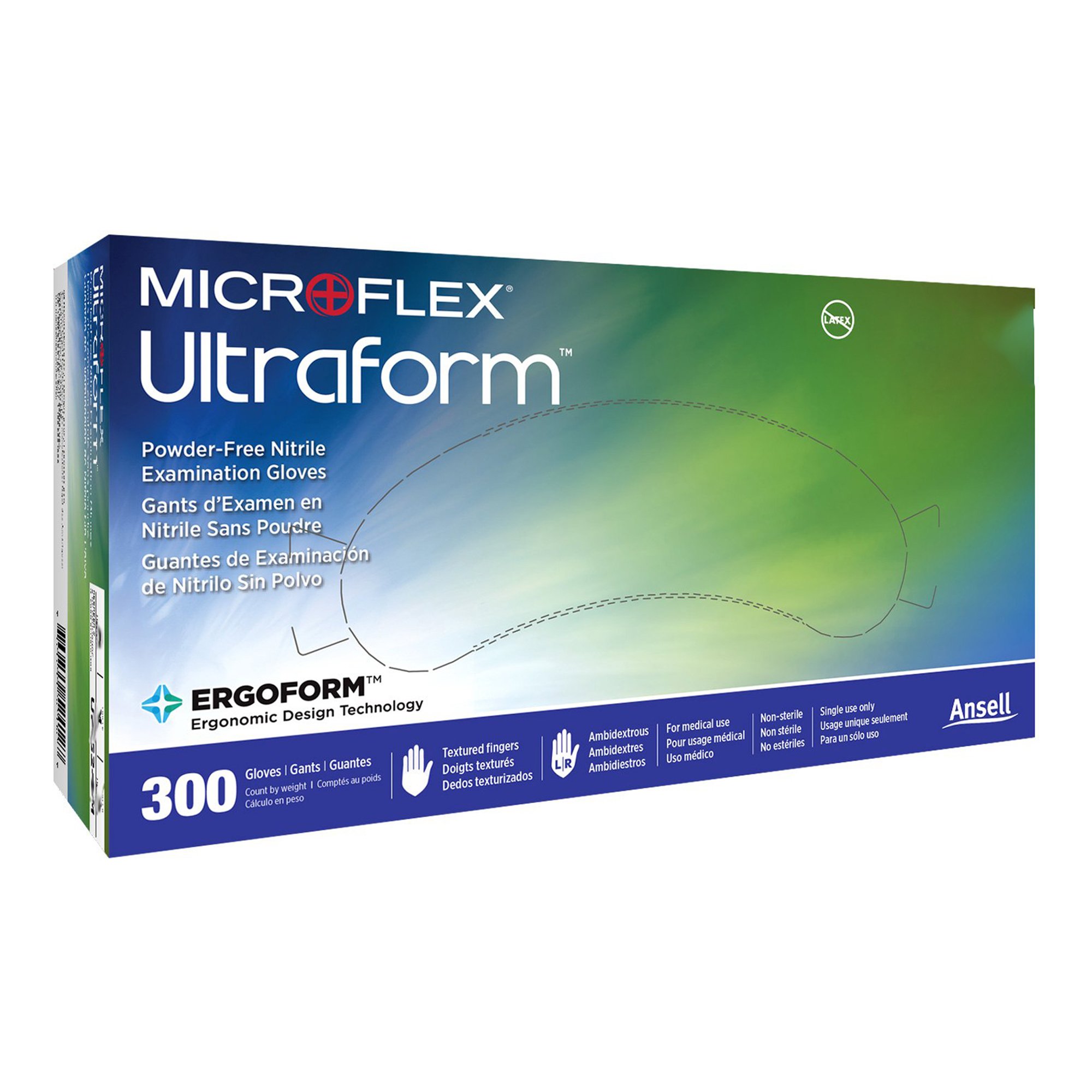 Ultraform Nitrile Exam Glove, Small / Medium, Blue MK 1048426