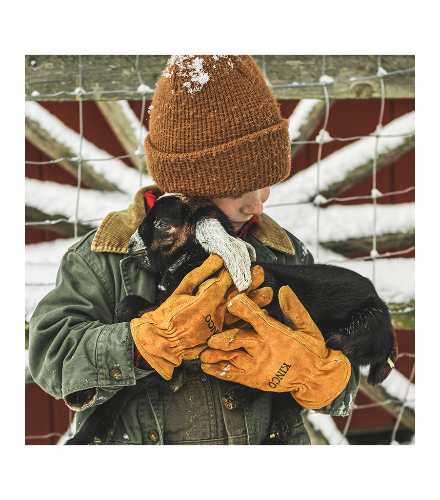 Kids' Lined Premium Suede Cowhide Driver, Golden, large image number 3