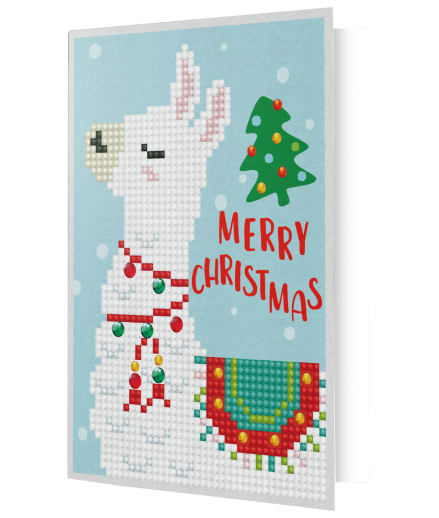 Diamond Dotz Merry Christmas Llama Diamond Art Greeting Card Kit