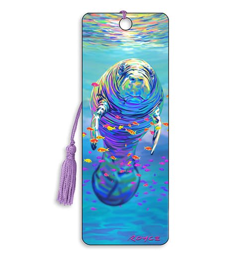 Painted Manatee 3D Bookmark