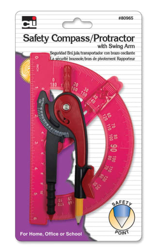 Safety Compass/Protractor with Swing Arm