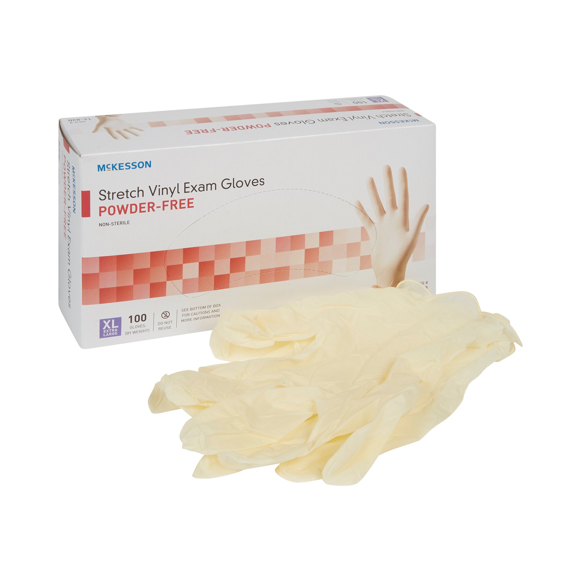 McKesson Stretch Vinyl Exam Glove, Extra Large, Ivory MK 409745