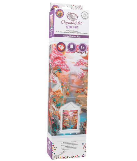 Crystal Art Scroll Kit: Cherry Blossom Bliss