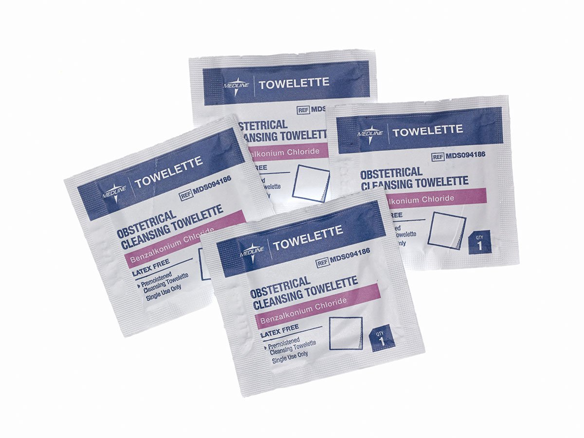 Obstetrical Cleansing Towelette Med Nap Individual Packet Scented 100 Count MK 768691