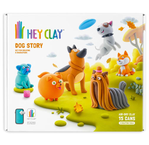 Hey Clay Dog Story Air-Dry Clay Modeling Set | Fat Brain Toys
