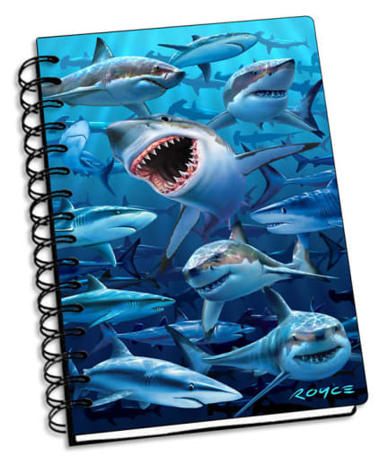 Sharks 3D Notebook 4" x 6"
