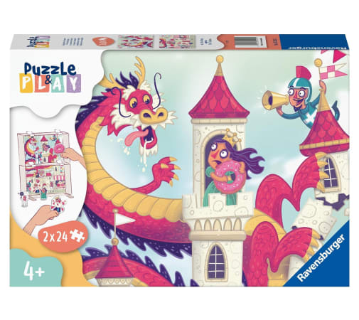 Ravensburger Puzzle & Play: Donut Dragon Childrens Puzzle (2 x 24 piece)