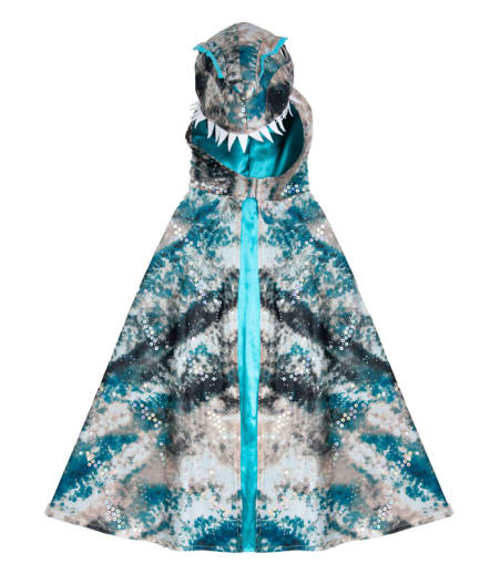 Great Pretenders Raptor Cape, Teal/Brown (size 5-6)